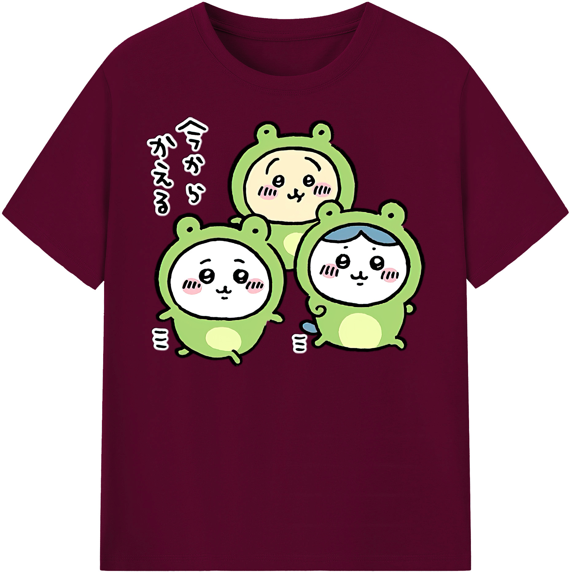 （画像用） ちいかわ ハチワレ Chii-kawa hachiware レディースカジュアルプリントTシャツ（綿100％）